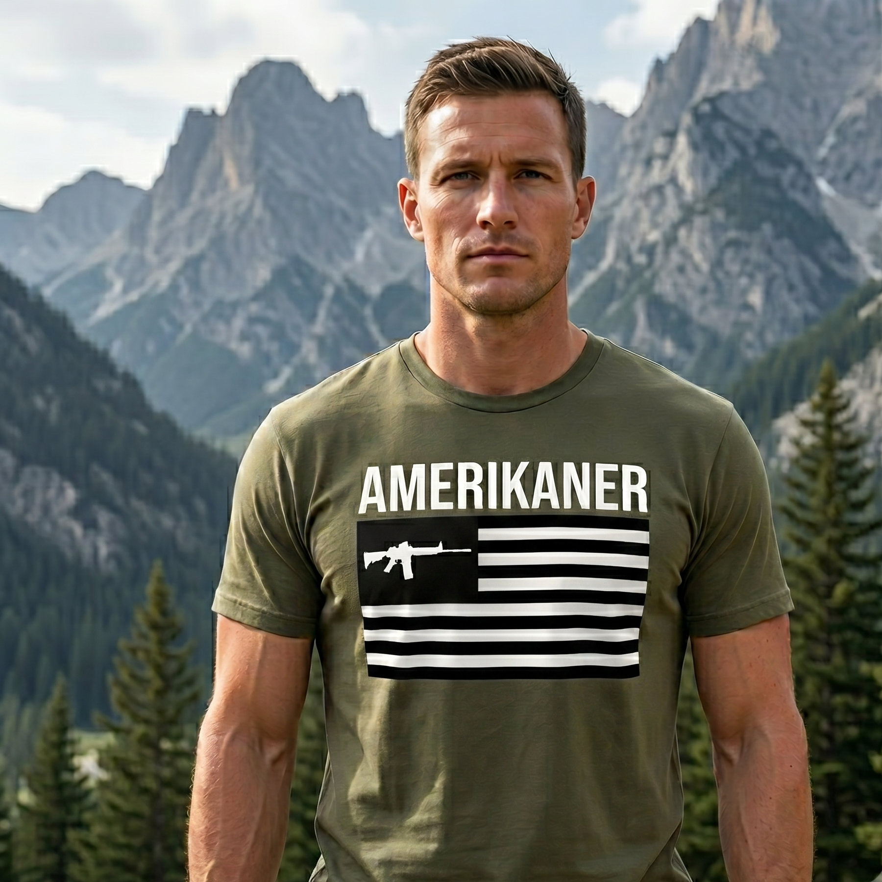 Amerikaner Monochrome olive shirt product photo