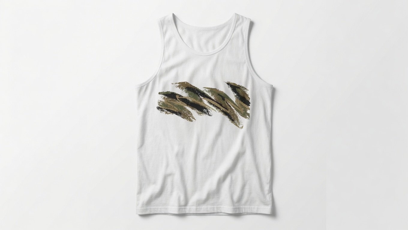 Brush Stroke Jazz Cup Tank Top - White