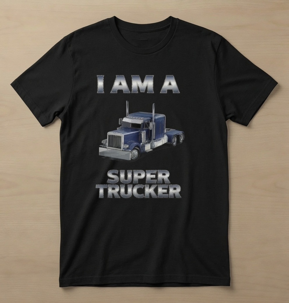 I am a Super Trucker Shirt Black