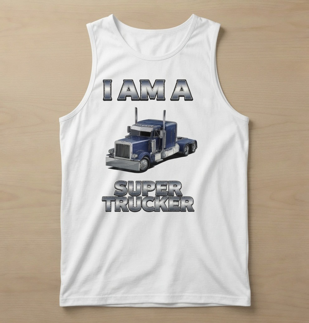 I am a Super Trucker Tank Top White