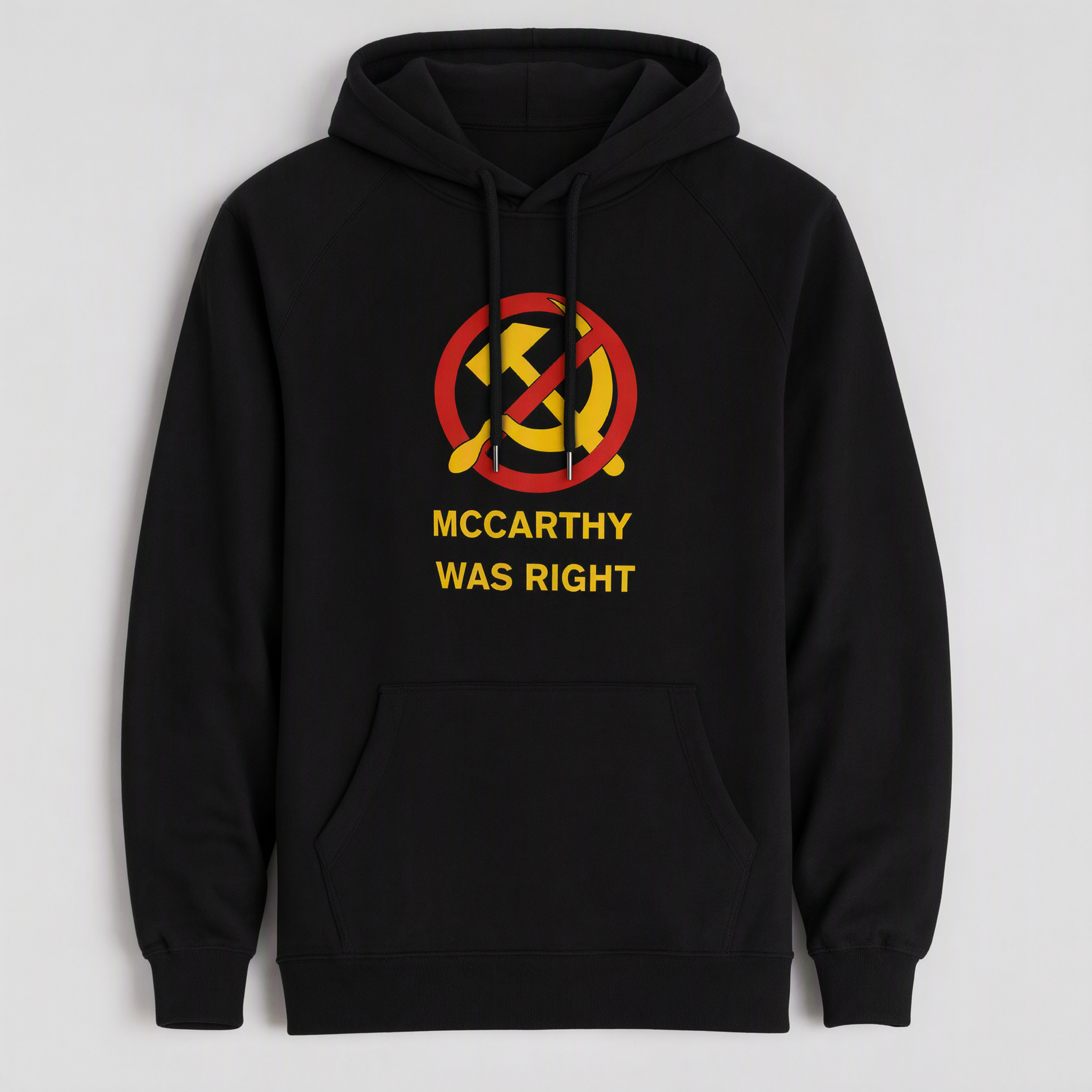 Mccarthy Was Right Hoodie — black pullover hoodie