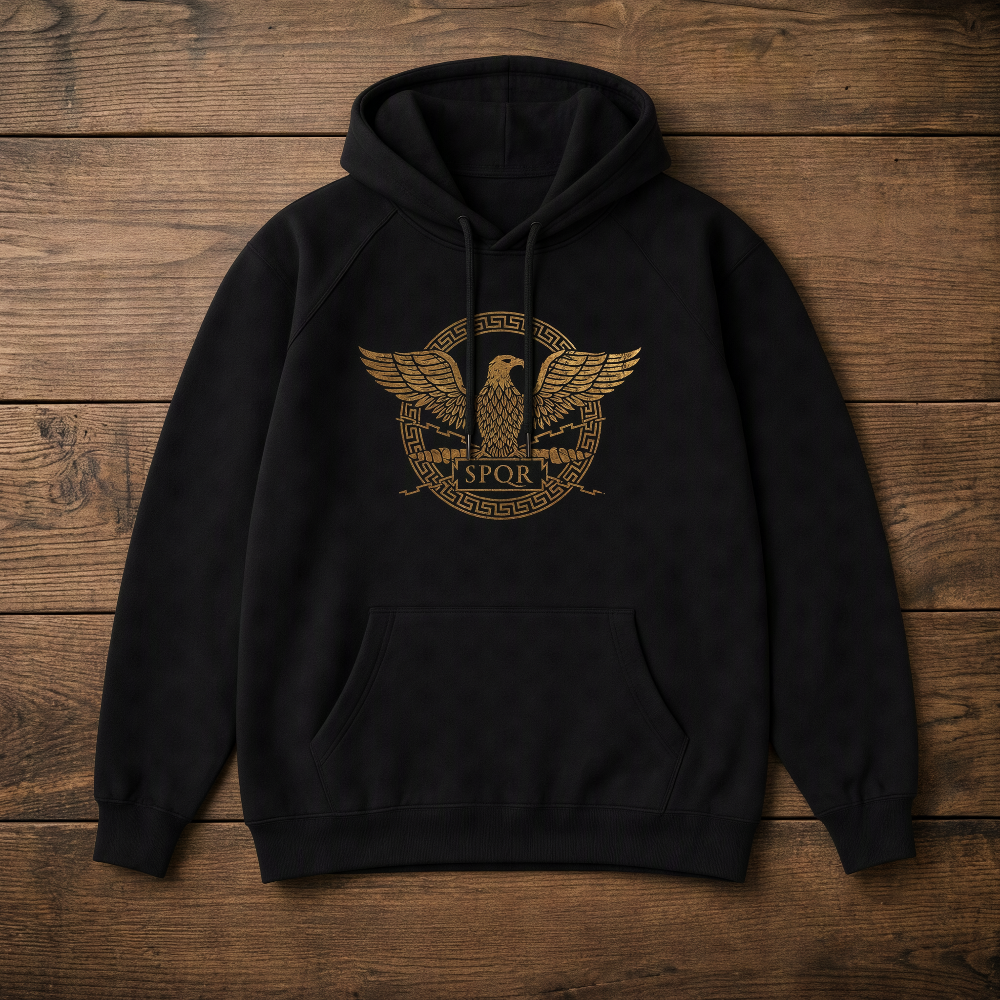 SPQR Hoodie — black pullover hoodie