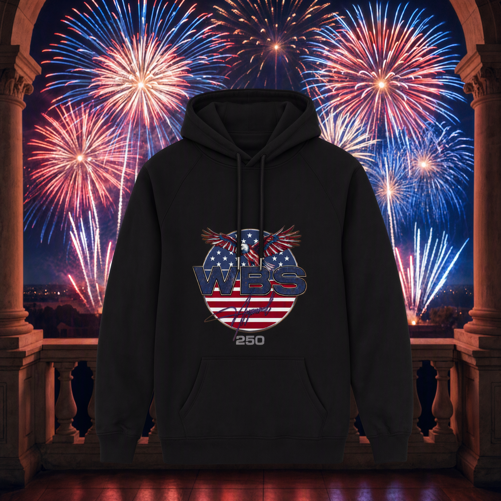 WBS 250 Hoodie — black pullover hoodie
