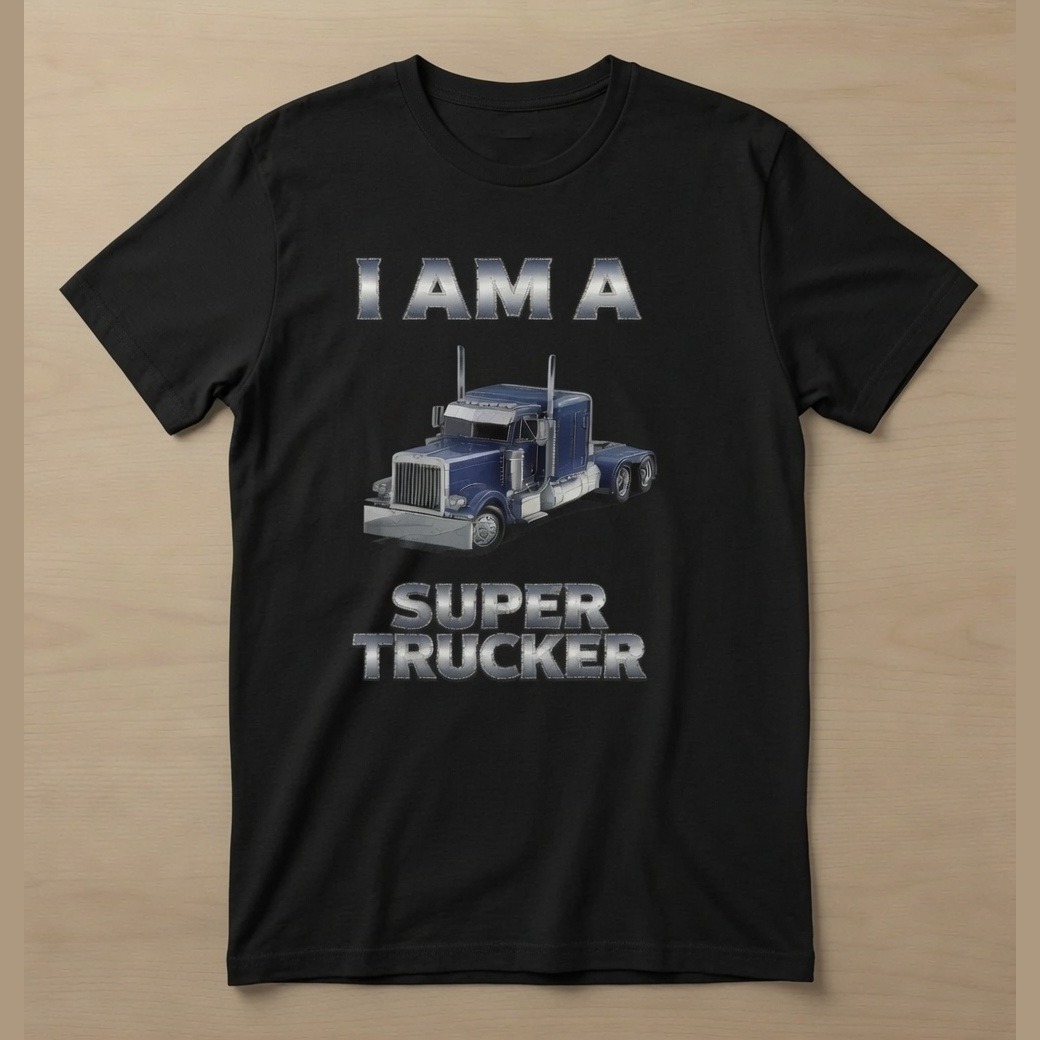 I am a Super Trucker Shirt Black