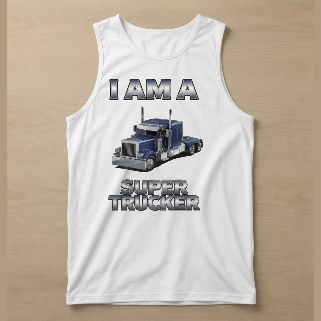 I am a Super Trucker Tank Top White