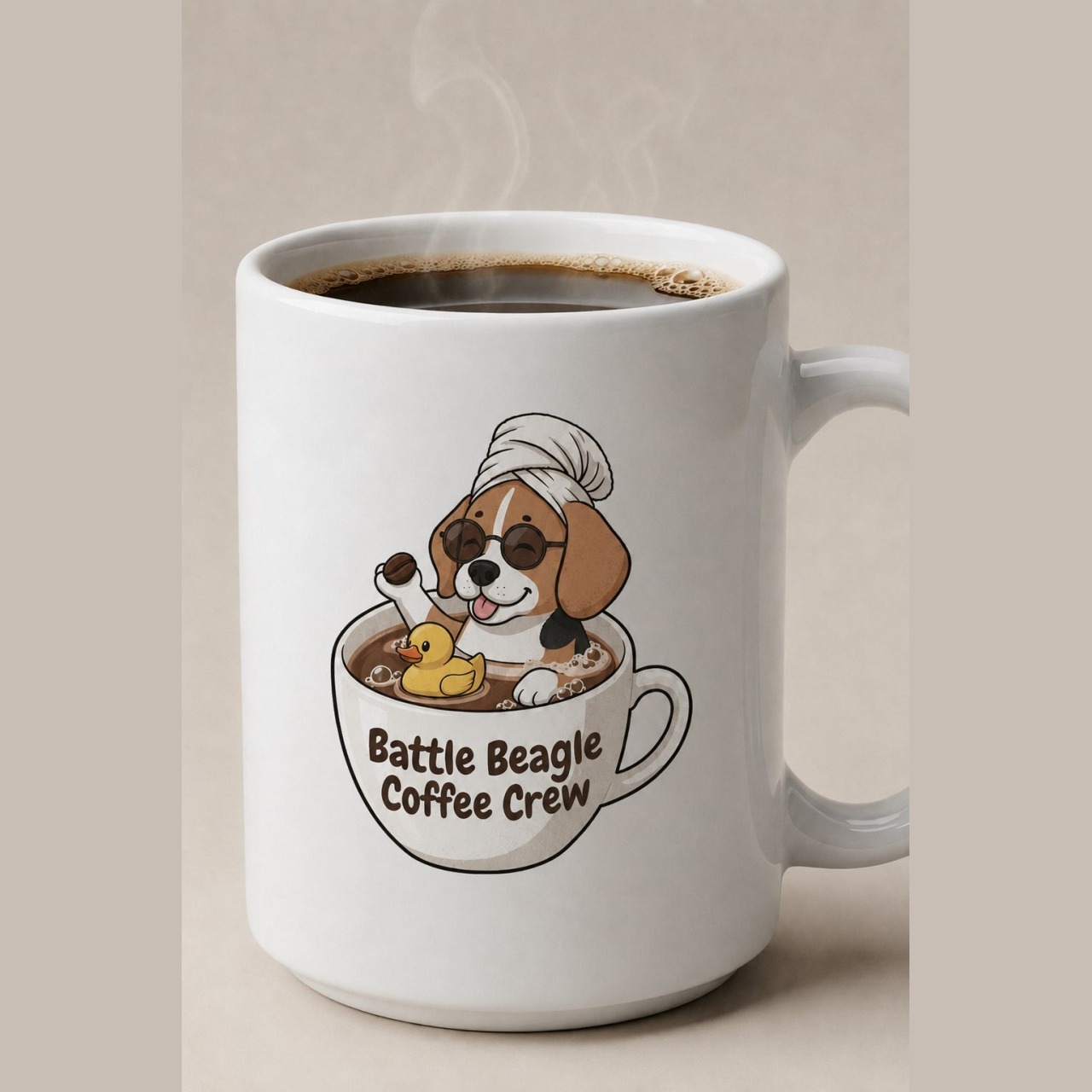 Battle Beagle Coffee Crew mug product photo