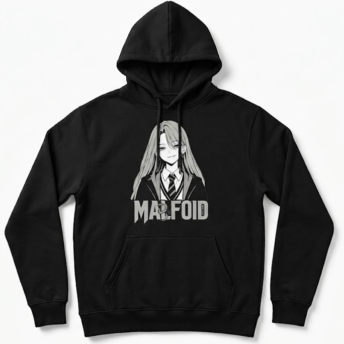 Malfoid Hoodie — black, front view